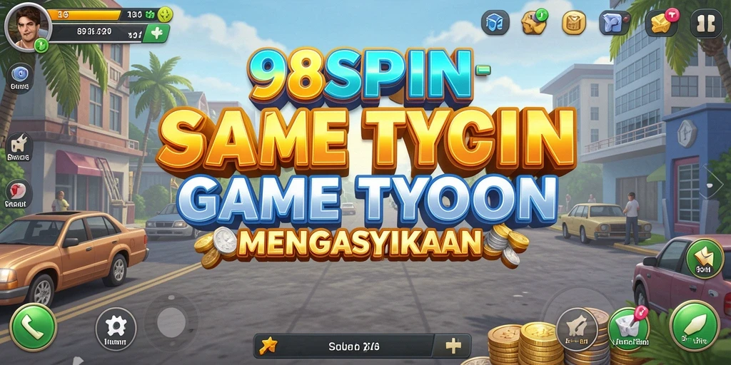 Tangkapan layar gameplay 98SPIN yang menggambarkan pengelolaan bisnis Tycoon.
