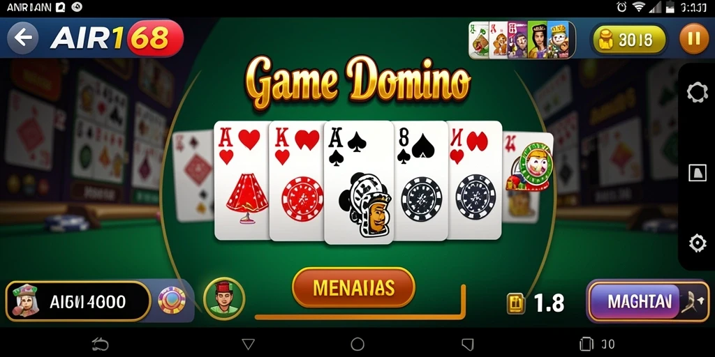 Tampilan gameplay yang seru dalam permainan domino AIR168.