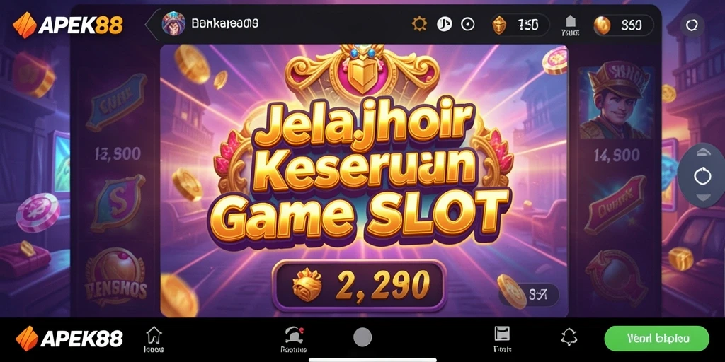 Tampilan gameplay Slot APEK88 yang menarik dan penuh warna.