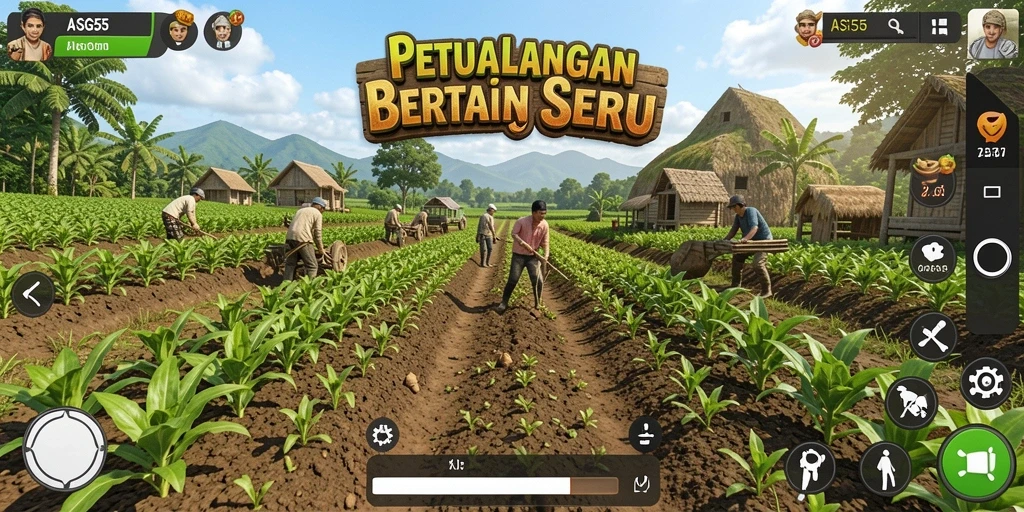 Screenshot ASG55 menampilkan gameplay seru bertani.
