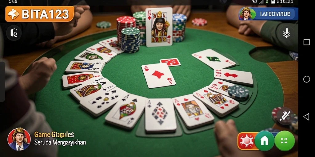 Screenshot BATA123 menampilkan gameplay Gaple yang seru dan interaktif.
