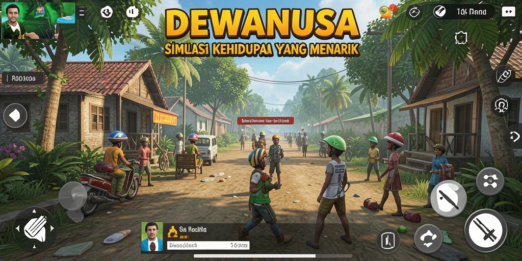 Gameplay DEWANUSA menunjukkan simulasi kehidupan yang seru dan menantang.