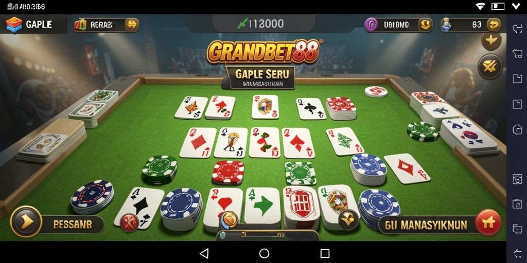 Tampilan gameplay seru permainan Gaple di GRANDBET88.