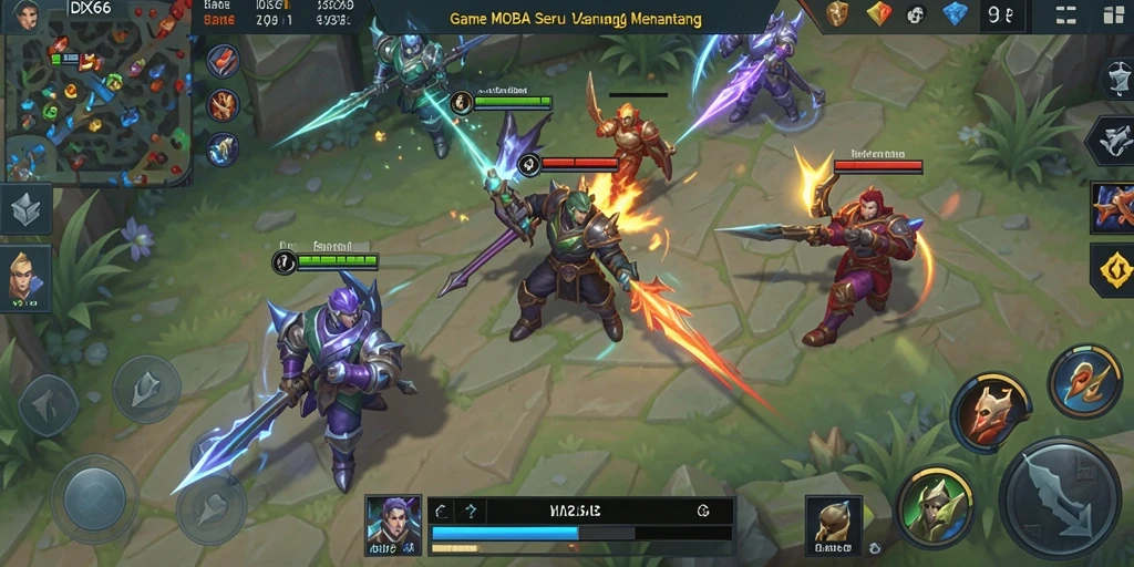 Screenshot gameplay IDX66 menampilkan aksi intense dalam pertempuran MOBA.