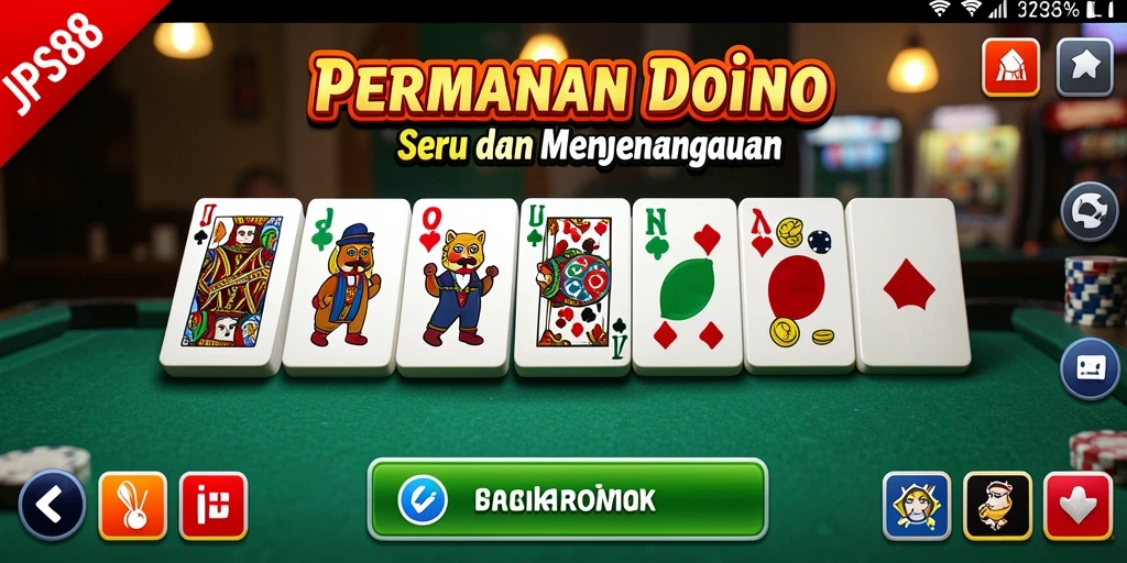 Tampilan gameplay seru dalam JPS88 dengan board domino.