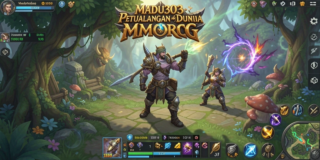 Screenshot game MADU303 menampilkan aksi pertempuran epik dalam permainan MMORPG.