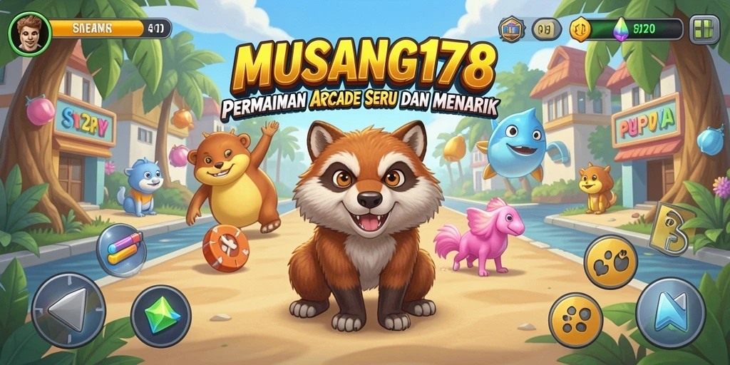 Tampilan screenshot <strong>MUSANG178</strong> menampilkan karakter dalam aksi di level yang penuh warna.