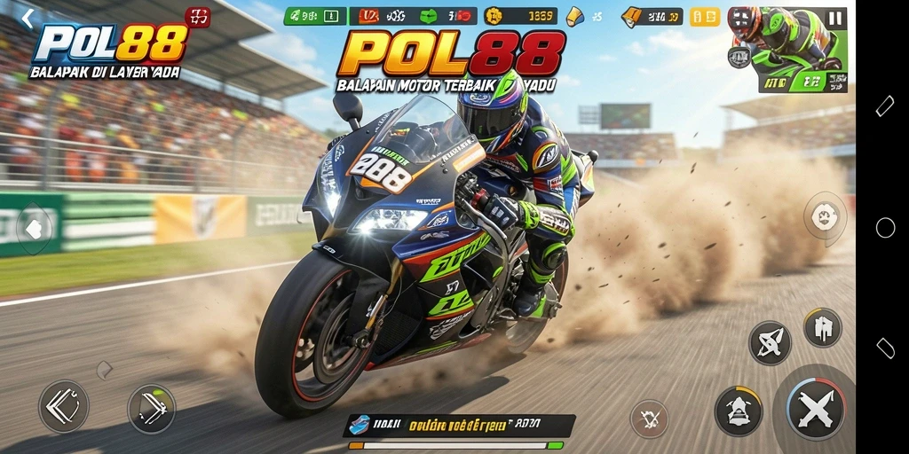 Gameplay POL88 yang mendebarkan dengan lintasan balapan menantang.