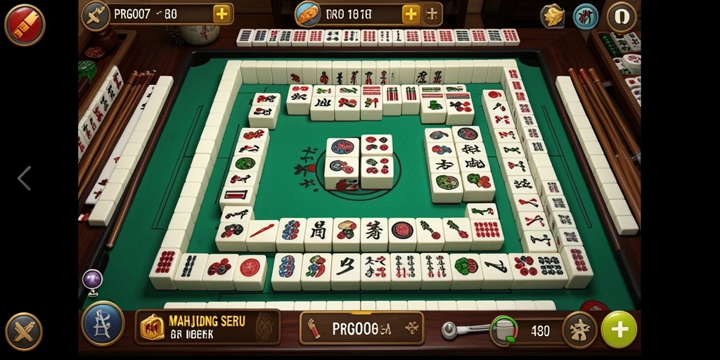 Tampilan gameplay PRG007 yang menakjubkan saat bermain Mahjong.