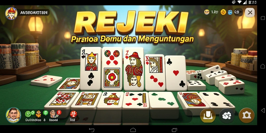 Tampilan gameplay domino yang menarik dan interaktif.