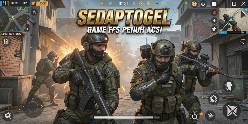 Tampilan memukau dari gameplay SEDAPTOGEL dalam pertarungan FPS.