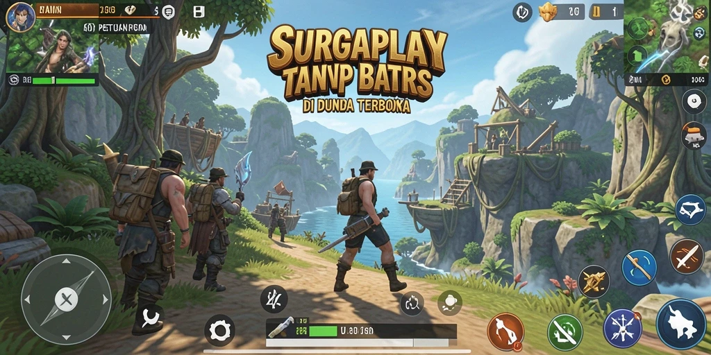 Tampilan gameplay SURGAPLAY dalam dunia terbuka yang menakjubkan.